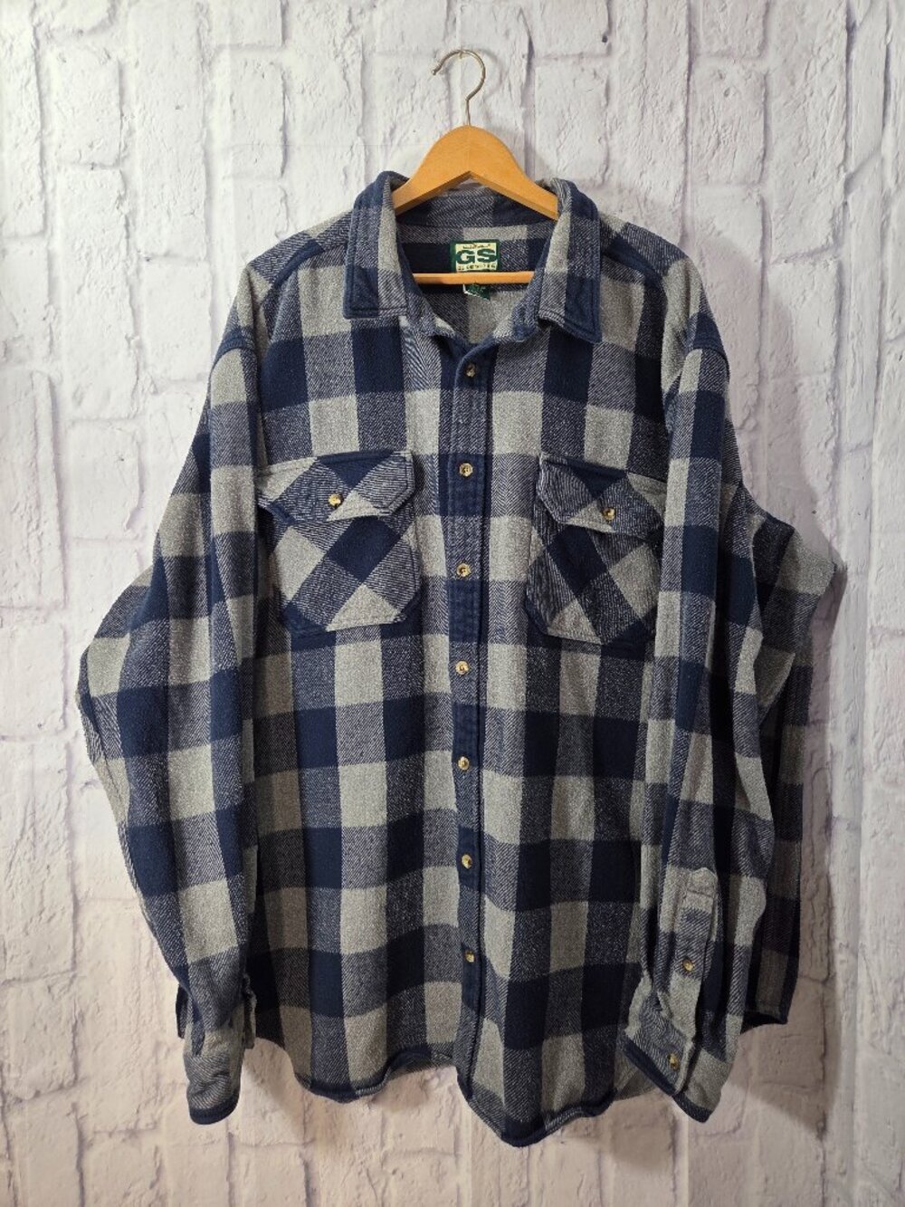 Gander Mountain Guide Series Men's 3XLT Blue Plaid Button Front Cotton Shacket